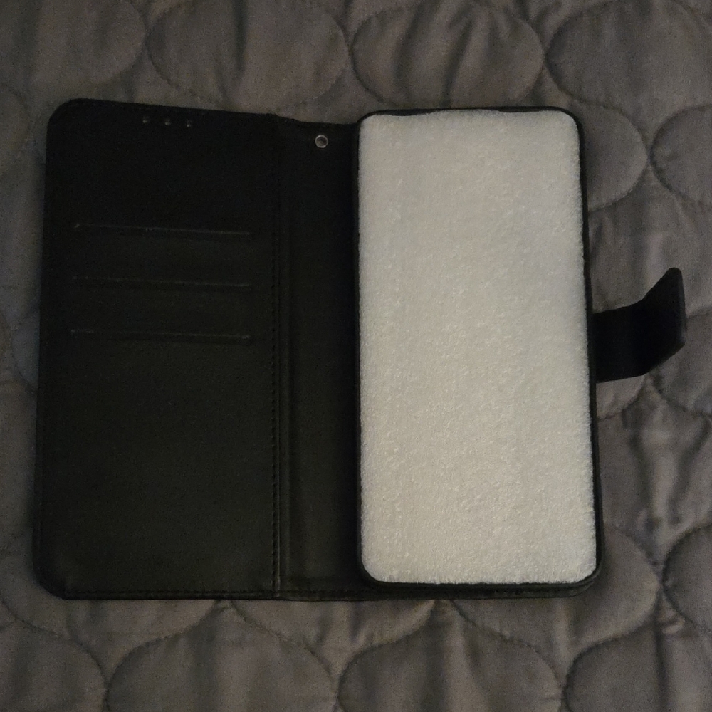 Black Leather Phone Wallet Case